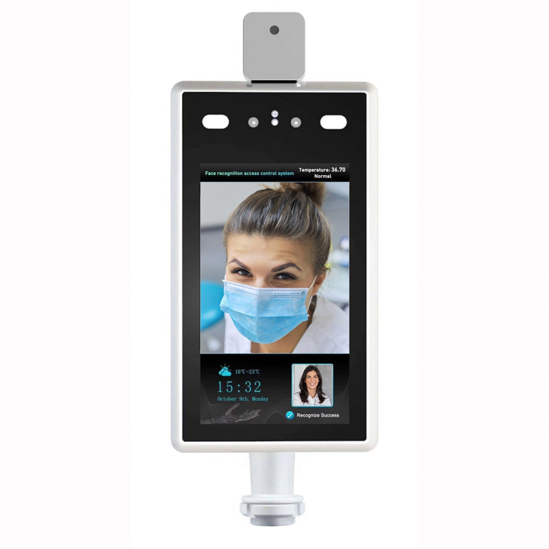Temperature & Facial Recognition Scanning Kiosk with Desktop Stand