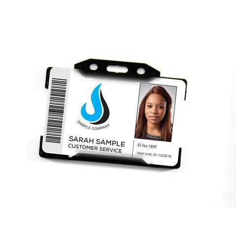 Rigid ID Badge Holder with Open Front: Landscape Orientation (per Pack of 10)