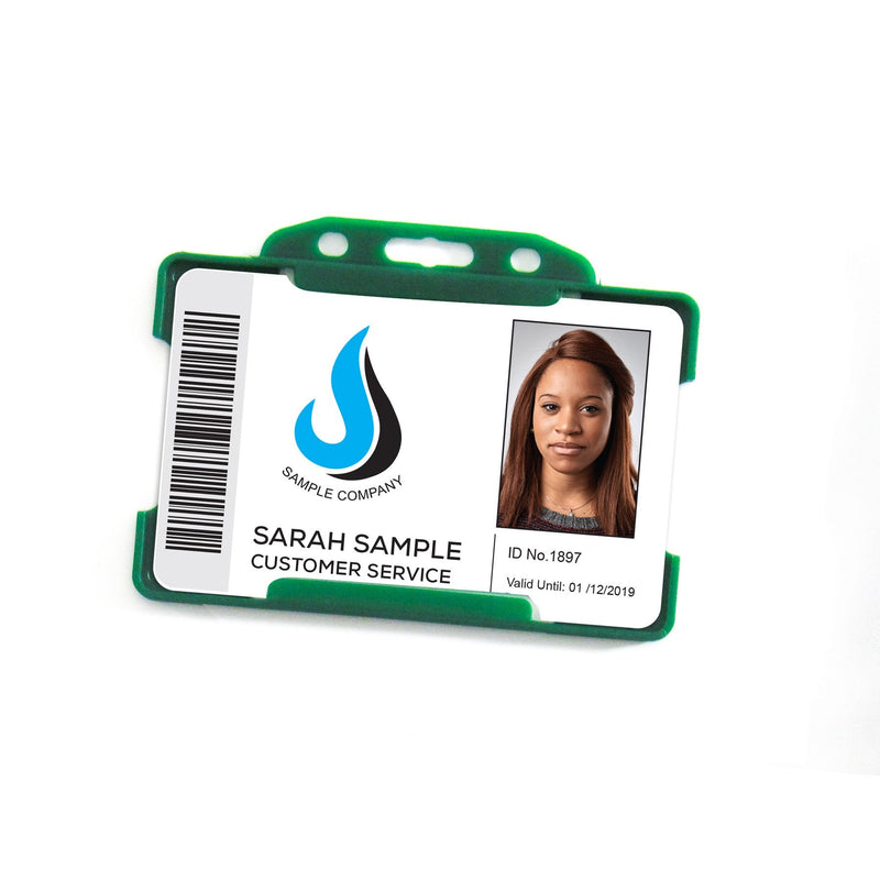 Rigid ID Badge Holder with Open Front: Landscape Orientation (per Pack of 10)