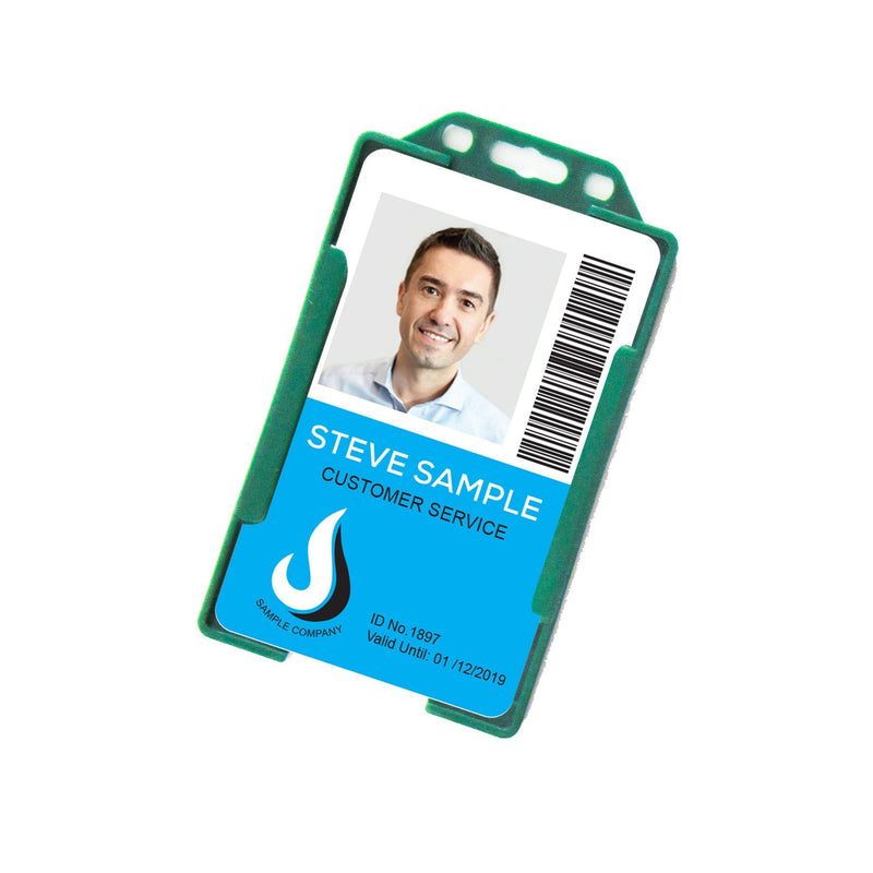 Rigid ID Badge Holder with Open Front: Portrait Orientation (Pack of 10)