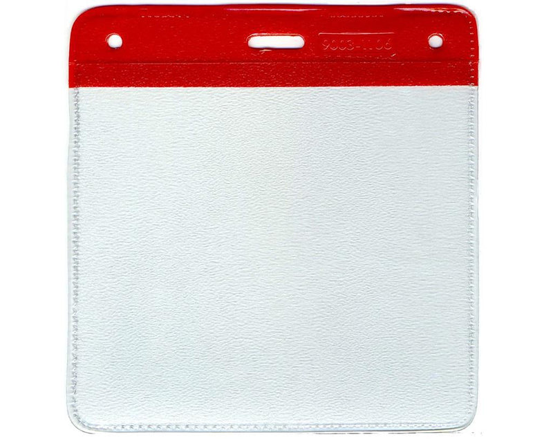 Visitor Pass Plastic Wallet - Red Top - Pack of 10