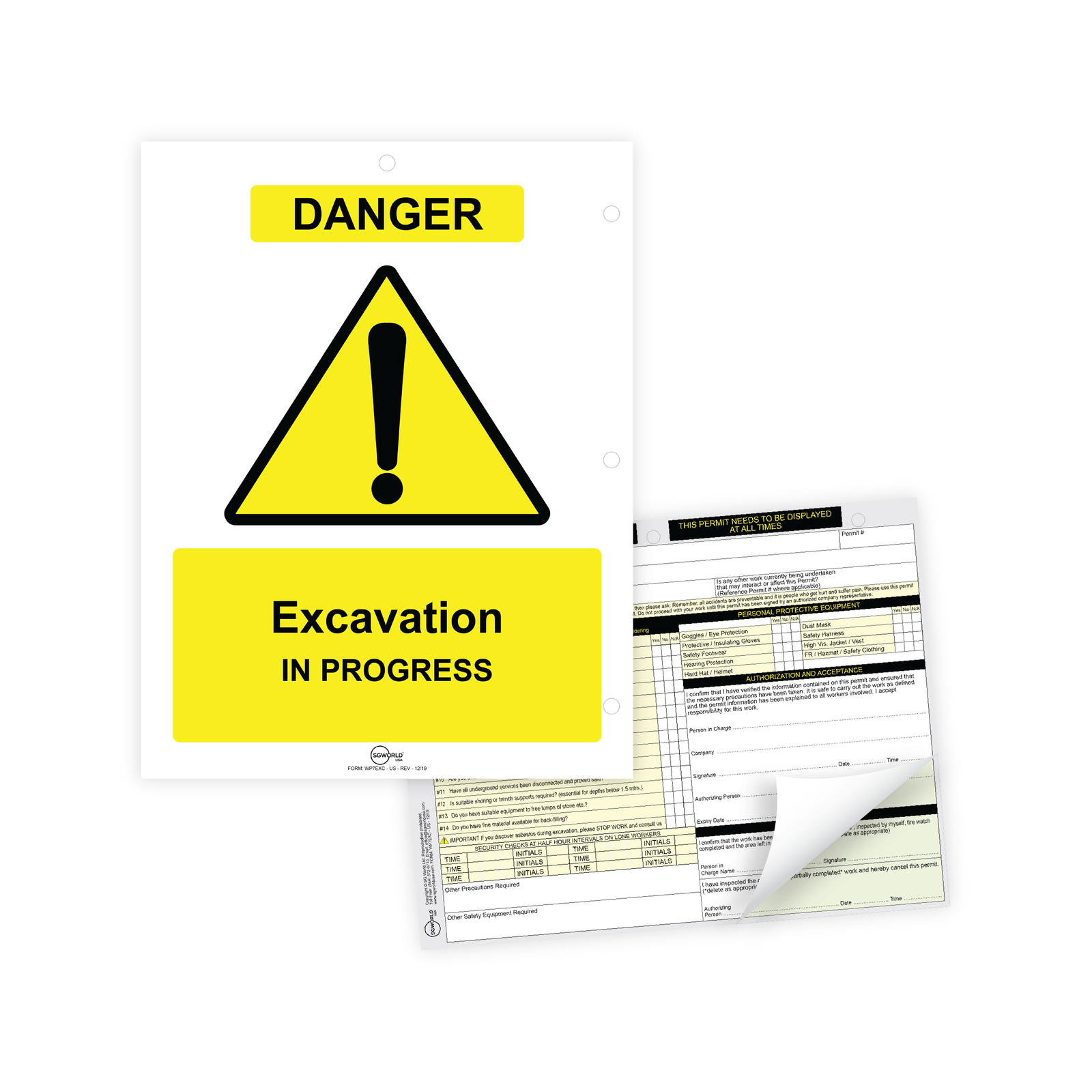 Excavation Dig Permit: Pack of 5