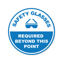 Safety Glasses Required Beyond This Point - Circle Anti-Slip Floor Sticker - 12"/17" Diameter