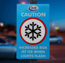 Octagon Ice Warning Flashing LED Safety Sign - Ice Shield