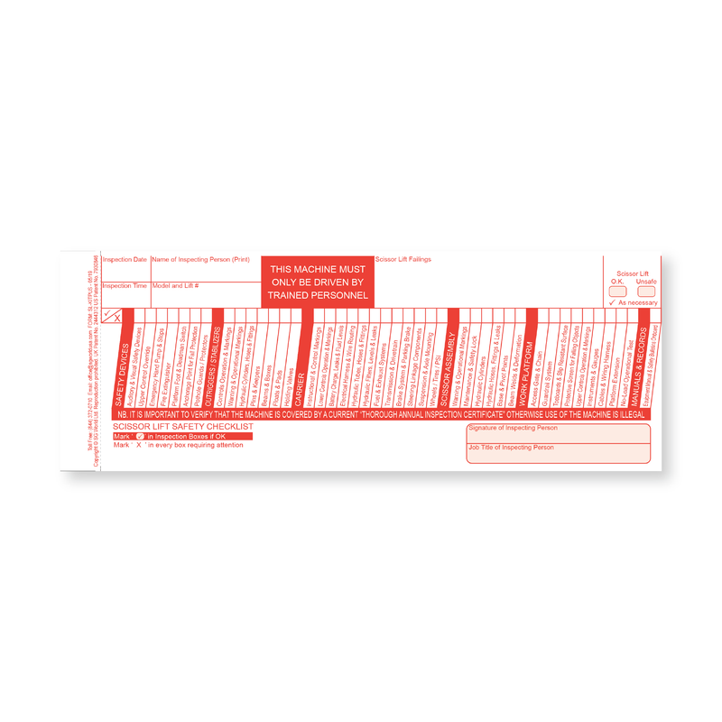 Scissor Lift Inspection Checklist Solution Starter Kit