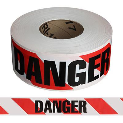 Striped Danger Barricade Tape - 3'' Wide x 1000' Long