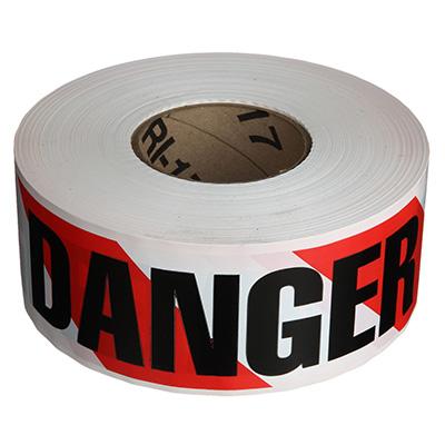 Striped Danger Barricade Tape - 3'' Wide x 1000' Long