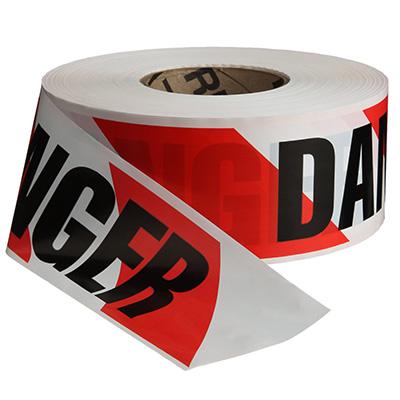 Striped Danger Barricade Tape - 3'' Wide x 1000' Long