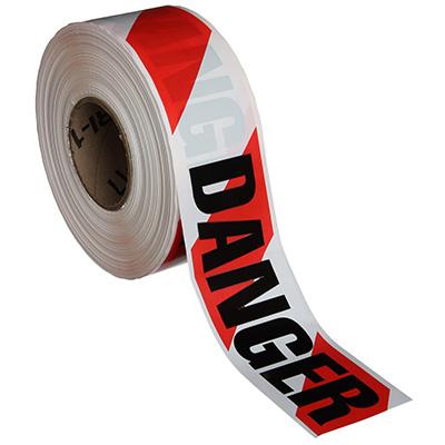 Striped Danger Barricade Tape - 3'' Wide x 1000' Long