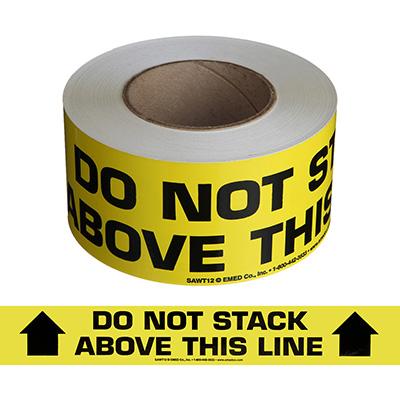 Do Not Stack Above This Line Message Adhesive Tape - 3'' x 200'